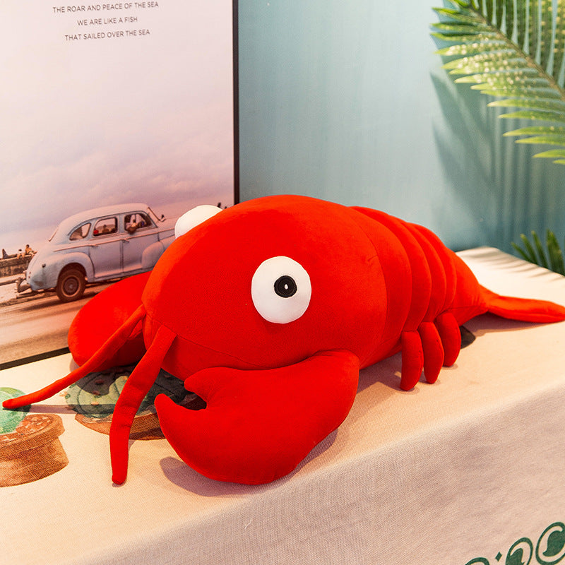 Simulated Lobster Doll Plush Toy Crayfish Pillow Ragdoll Ocean Doll Creative Birthday Gift for Men and Women