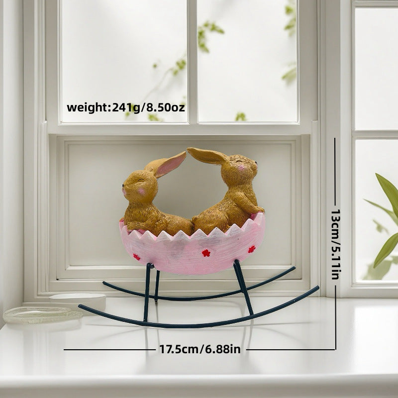 2026 Easter Cradle Rabbit Ornament Creative Home Bath Rabbit Ornament Garden Garden Outdoor Ornament