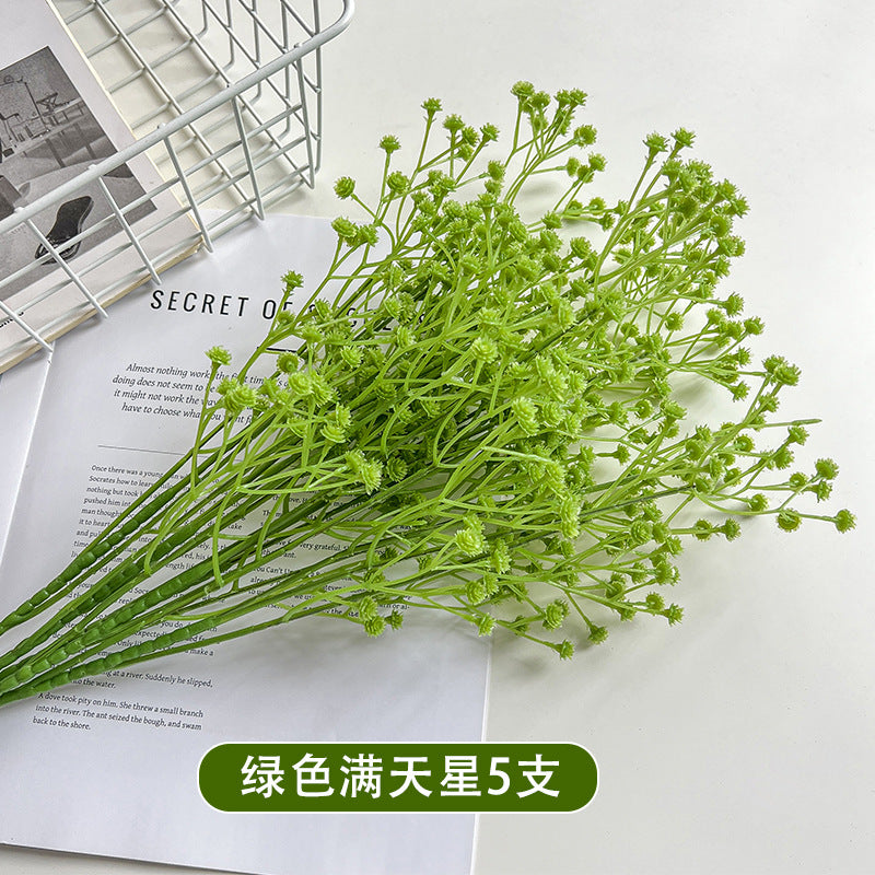 Single Baby Breath Artificial flower fake flower wedding decoration hand-held bouquet hand-matched soft glue plastic flower wholesale