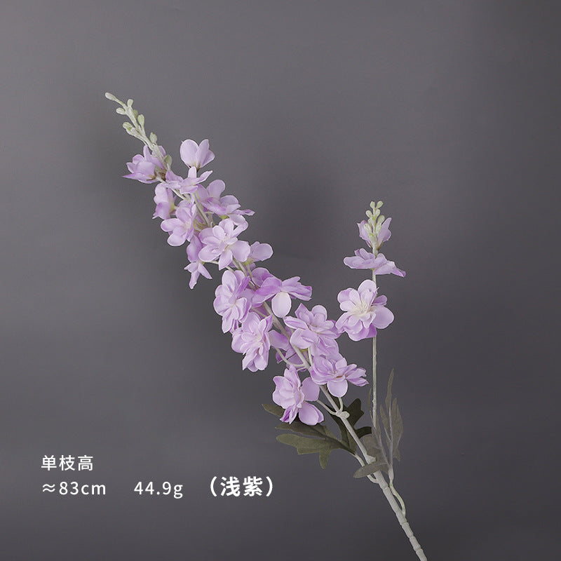 Simulation flower delphinium grass 2 forks flocking big delphinium hyacinth, home decoration wedding photography props fake flower wholesale