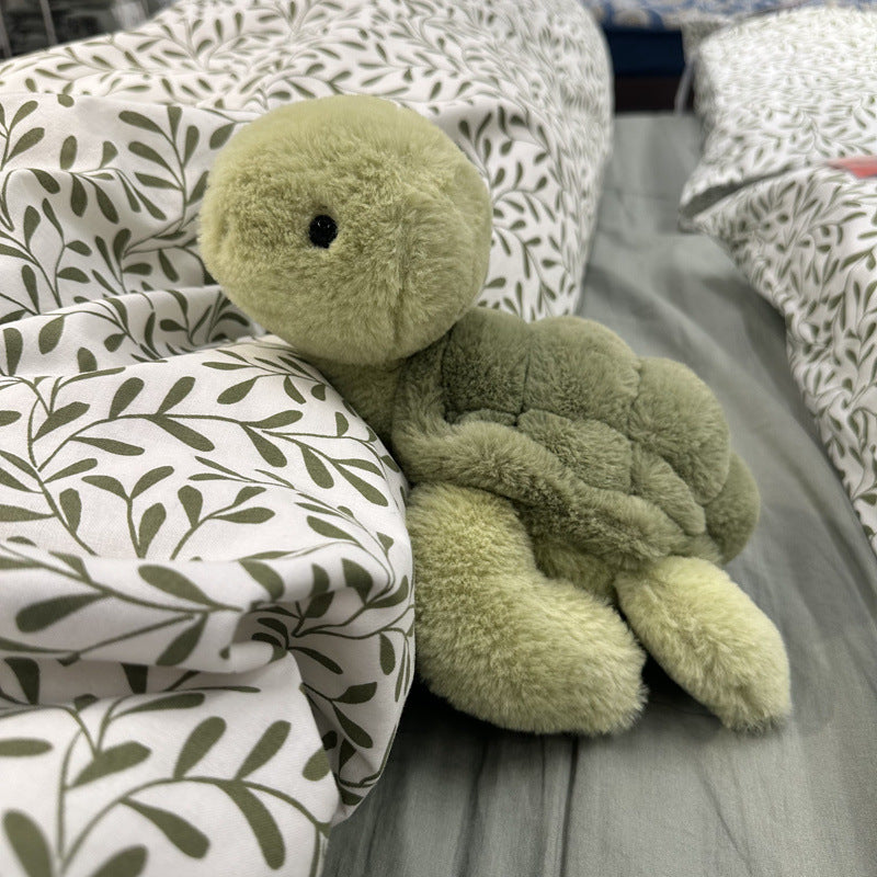 Cute Cream Turtle Doll Plush Toy Tully Turtle Doll Throw Pillow Simulation Turtle Child Soothing