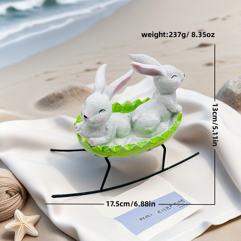 2026 Easter Cradle Rabbit Ornament Creative Home Bath Rabbit Ornament Garden Garden Outdoor Ornament