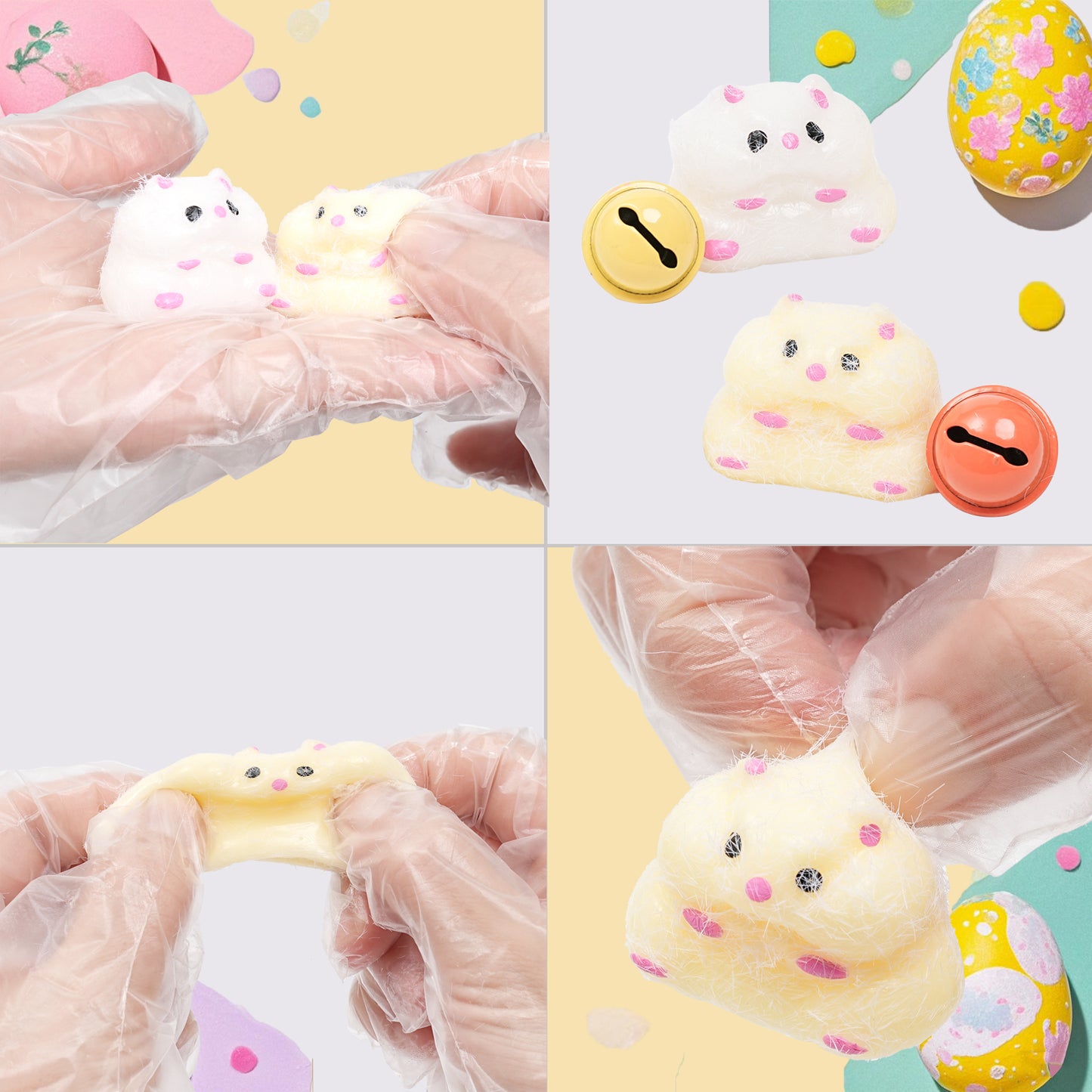 Pethomli 10 Pack Mini Squishy Hamster Squishies Toy, Cute Cheese Hamster Squeeze Sensory Toys, Furry Squishy Animal Relief Stress Ball with PVC Packaging Gifts Fidget Novelty Toy for Kids Adults