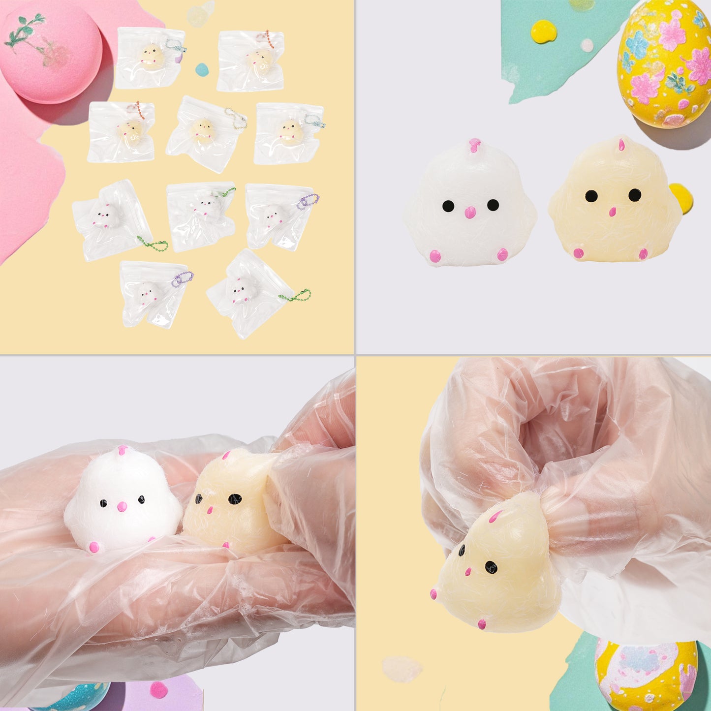 Pethomli 10 Pack Mini Squishy Chicken Squishies Toy, Cute Chicken Squeeze Sensory Toys, Furry Squishy Animal Relief Stress Ball with PVC Packaging Gifts Fidget Novelty Toy for Kids Adults Yellow