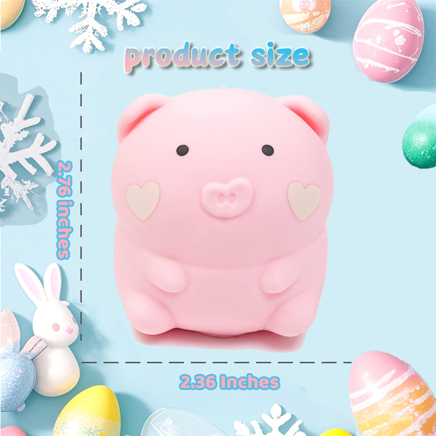Pethomli Jumbo Pig Squishies Toys, Stress Relief Piggy Toy Stretchy Animal Ball Squeeze Toys, Large Funny Animal Novelty Toy for Kids Adults