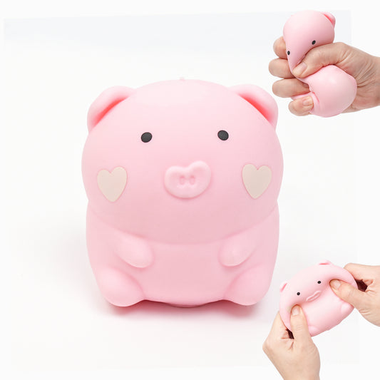 Pethomli Jumbo Pig Squishies Toys, Stress Relief Piggy Toy Stretchy Animal Ball Squeeze Toys, Large Funny Animal Novelty Toy for Kids Adults