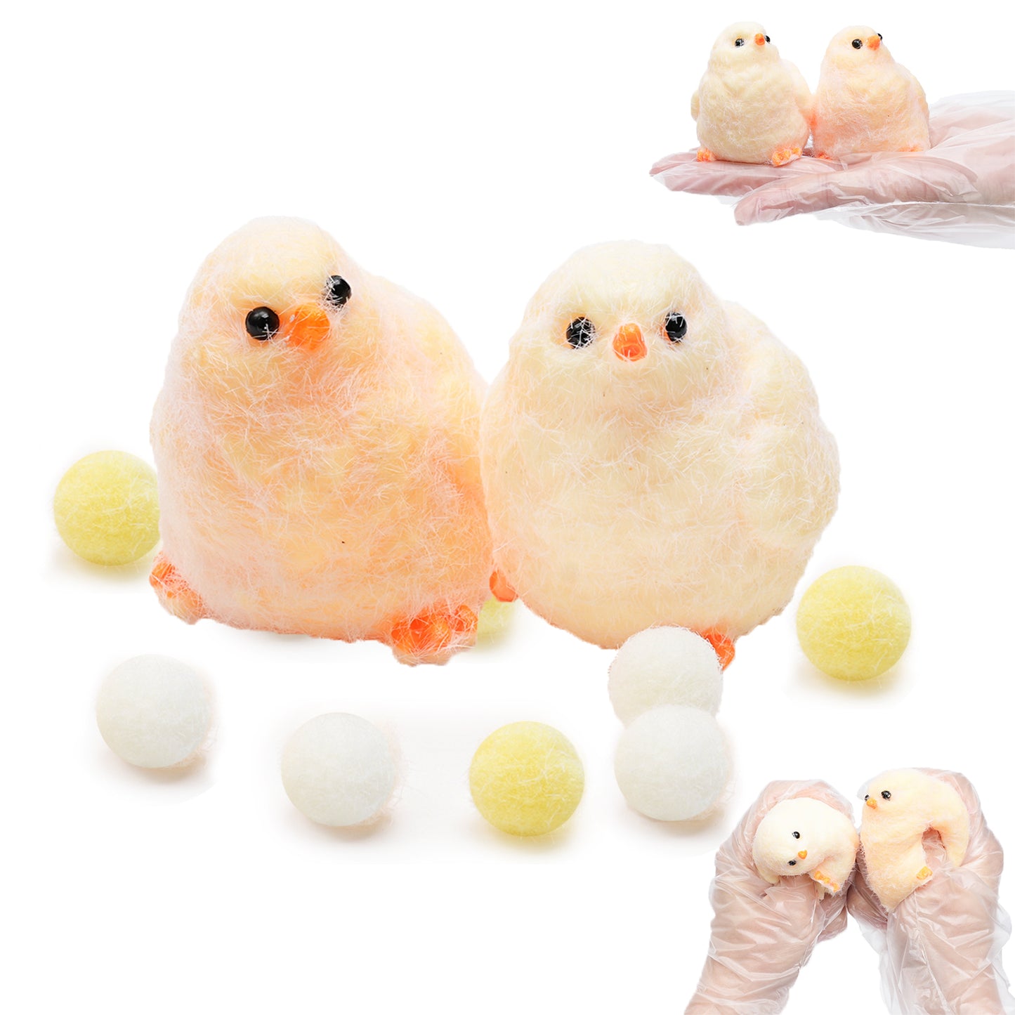 Pethomli 2 Pack Chick Squishies Toys Animal Squeeze Toy Ultra Soft Chick Squishy Animal Relief Stress Toys with PVC Packaging Gifts Fidget Novelty Toy for Kids Adults