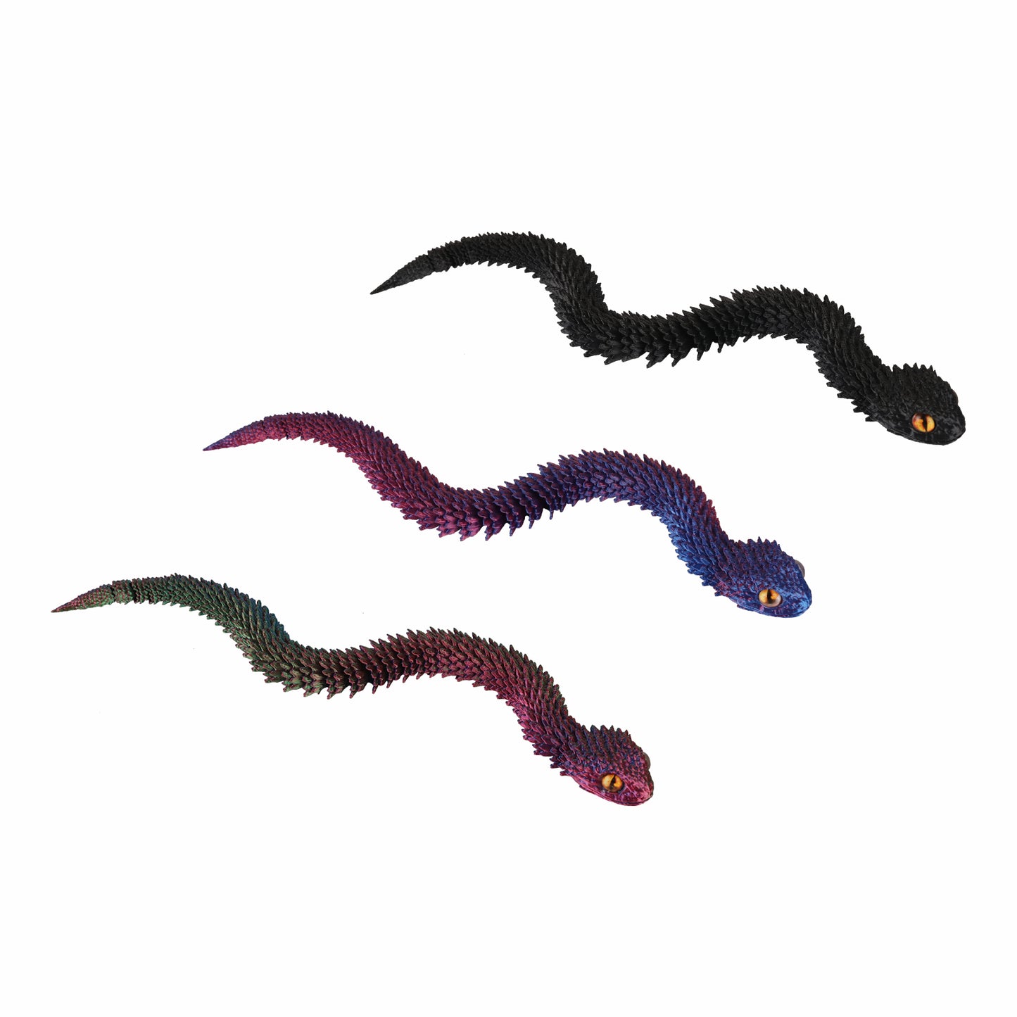 3Pcs 3D Printed Snake Animal Toys,11.8" Realistic Black Snakes Articulated Flexible Fidget Toys,3D Printed Scary Snake Animal Figure Toy for Home,Officec,Desk Decor（复制）