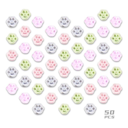 Mini Cat Paw Squishy Toys 50 Pcs Squishies Set,Cute Cat's Paw Squeeze Stress Relief Fidget Toy,Colorful Small Mochi Toy Goodie Bag Party Favor Gift