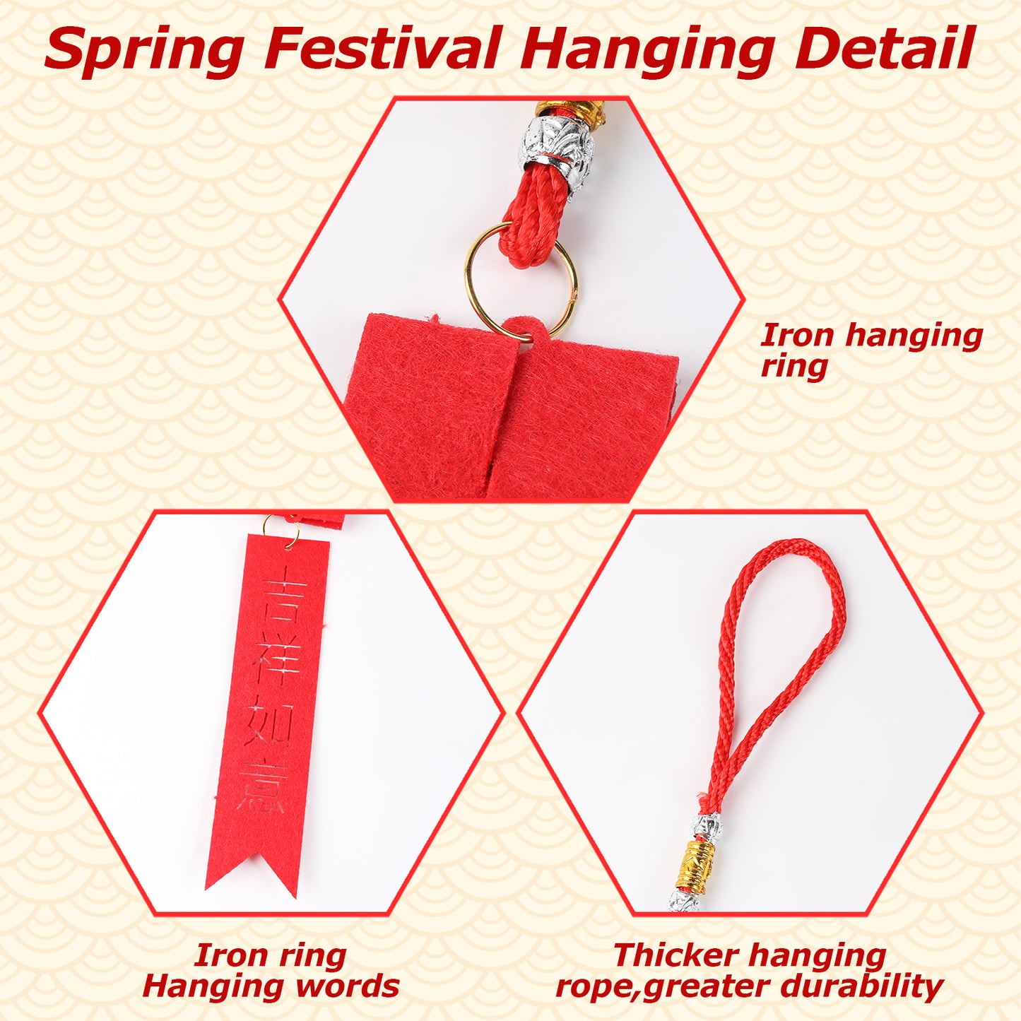 10 Pcs Chinese Lunar New Year Decorations 2026 Chinese Hanging Decoration Spring Festival Lucky Hanging Tree Ornaments for Asian China Lunar New Year Party Wedding Home Decor