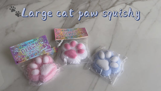 Squishy Cat Paw Squishies Toy, Cute Paw Squeeze Sensory Toys, Jumbo Furry Squishy Animal Relief Stress Ball with PVC Packaging Gifts Fidget Novelty Toy for Kids Adults